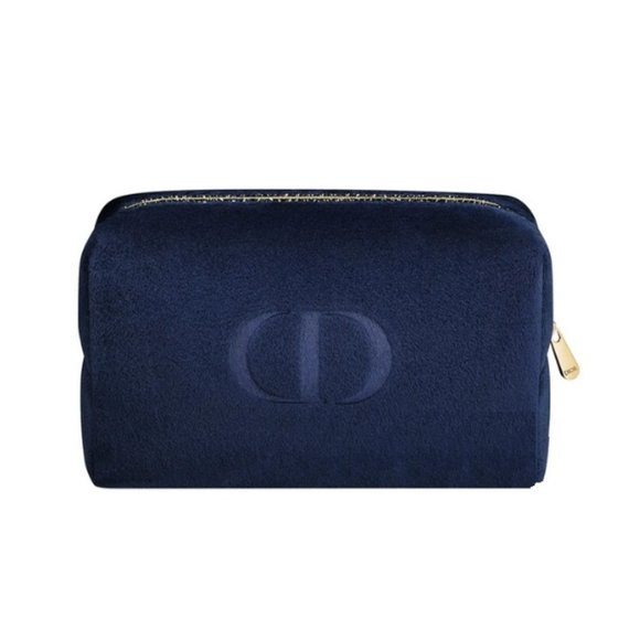 Dior CD Logo Pouch Cosmetic Bag Blue - Picture 1 of 9